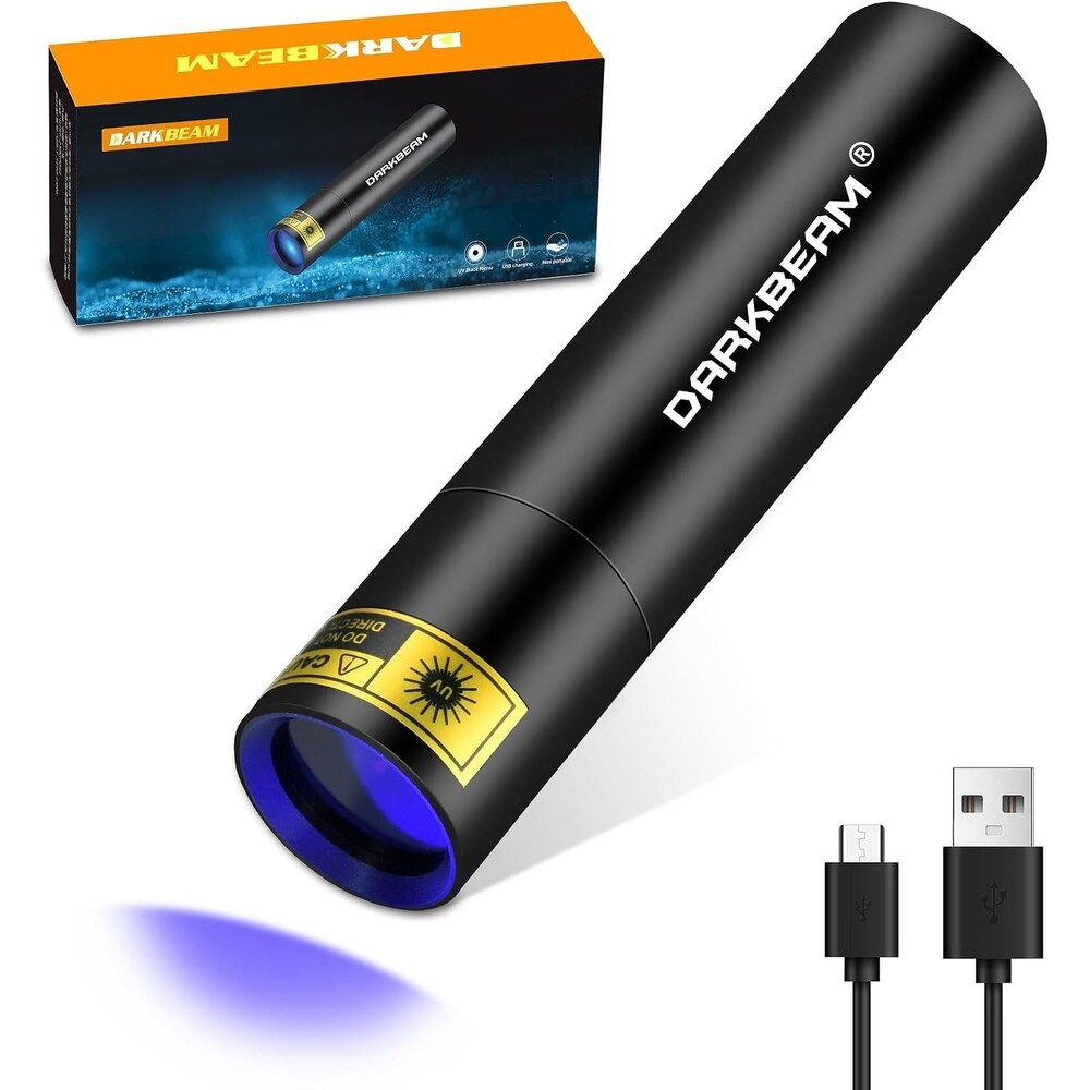 Darkbeam 365nm UV Flashlight, Rechargeable Mini Black Light